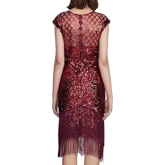 1920s Flapper Great Gatsby Vintage Retro Tassel Fringe Sequin Dress SIZE S NEW - Picture 8 of 12